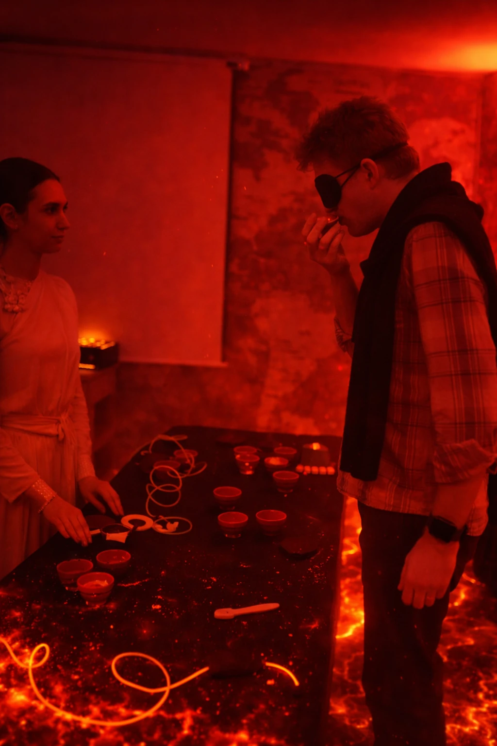 Défi à l'aveugle dans le feu